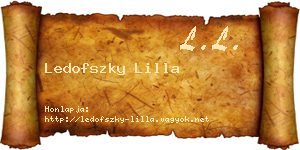 Ledofszky Lilla névjegykártya